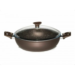Pyramis Stone Chef Σωτέζα με Καπάκι από Αλουμίνιο με Επίστρωση από Πέτρα 28cm (014003901) (ΕΩΣ 12 ΔΟΣΕΙΣ)