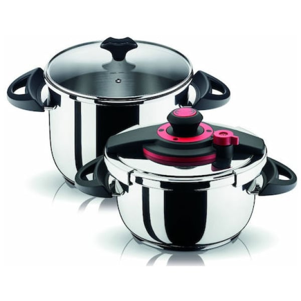 Pyramis Optimum Plus Χύτρες Ταχύτητας Set Quattro 8lt και 4.5lt 014004601 (ΕΩΣ 12 ΔΟΣΕΙΣ)