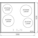 PYRAMIS 58HL 4008 (034060501) Εστία Κεραμική Άνω Πάγκου με Inox Πλαίσιο ΕΩΣ 12 ΔΟΣΕΙΣ - Image 2
