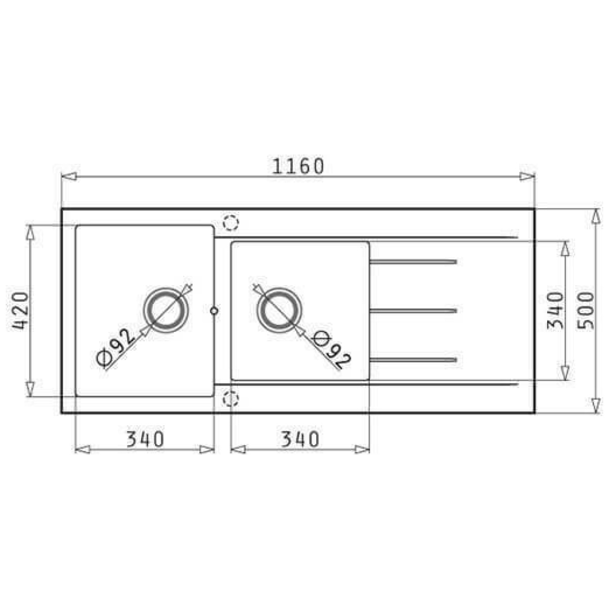 PYRAMIS ALAZIA 1 3/4 B 1D Ένθετος Νεροχύτης 116x50cm (070038011) Iron Grey ΕΩΣ 12 ΔΟΣΕΙΣ - Image 2