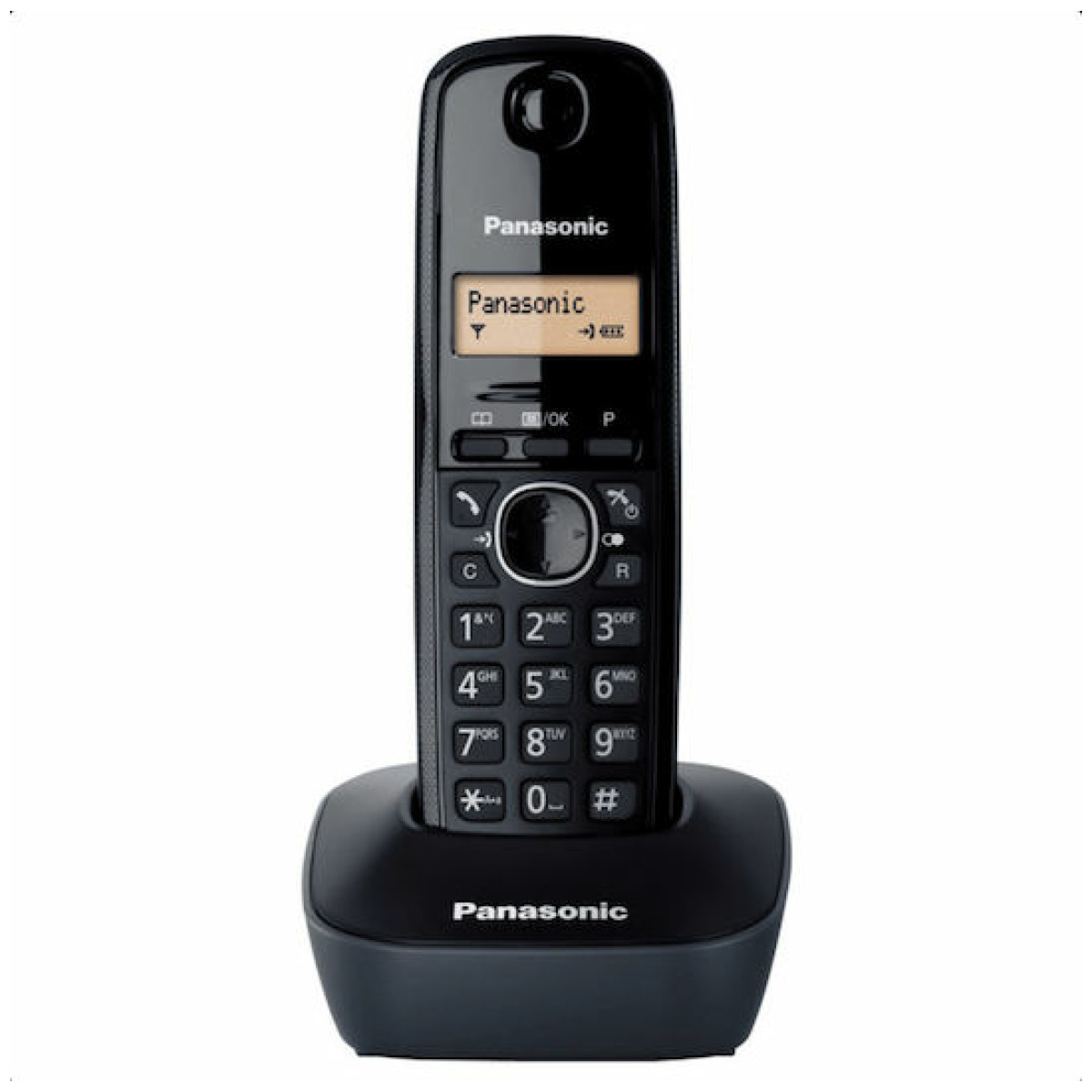 Panasonic KX-TG1611GRH Ασύρματο Τηλέφωνο με Ελληνικό Μενού Μαύρο - Image 1
