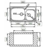 Pyramis Amaltia Plus 2B 107132901 Ένθετος Νεροχύτης Αριστερός Inox Μ86xΠ50cm Ασημί ΕΩΣ 12 ΔΟΣΕΙΣ - Image 2