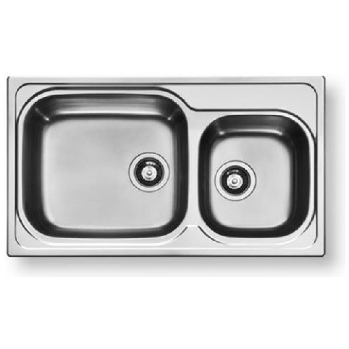 Pyramis Amaltia Plus 2B 107132901 Ένθετος Νεροχύτης Αριστερός Inox Μ86xΠ50cm Ασημί ΕΩΣ 12 ΔΟΣΕΙΣ - Image 1