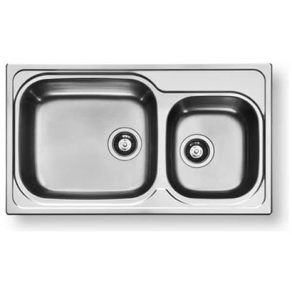 Pyramis Amaltia Plus 2B 107132901 Ένθετος Νεροχύτης Αριστερός Inox Μ86xΠ50cm Ασημί ΕΩΣ 12 ΔΟΣΕΙΣ