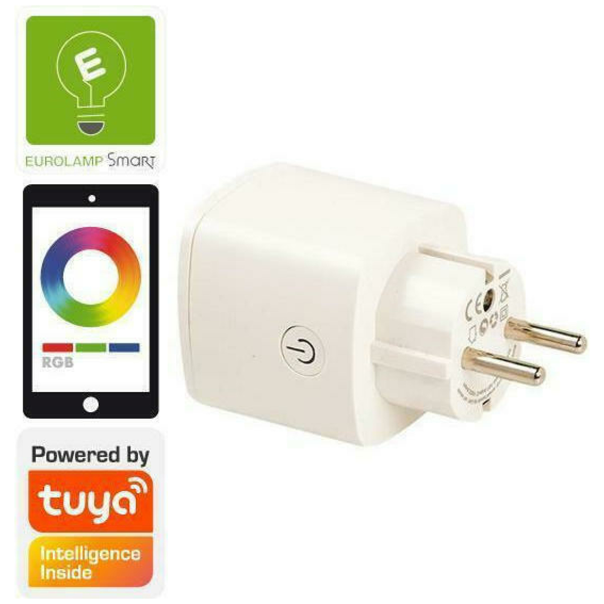 EUROLAMP 147-77913 Μονή Εξωτερική Πρίζα Ρεύματος Wi-Fi Λευκή ΕΩΣ 12 ΔΟΣΕΙΣ - Image 1
