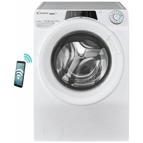 Candy RO 1284DWMT/1-S Πλυντήριο Ρούχων 8kg με Ατμό 1200 Στροφών A Λευκό ΕΩΣ 12 ΔΟΣΕΙΣ