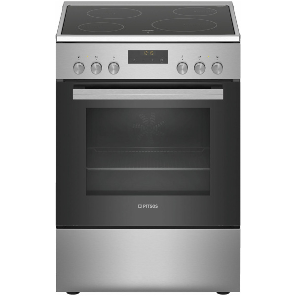 PITSOS PHN039150 Κουζίνα Ηλεκτρική με Κεραμική Εστίες Inox ΕΩΣ 12 ΔΟΣΕΙΣ