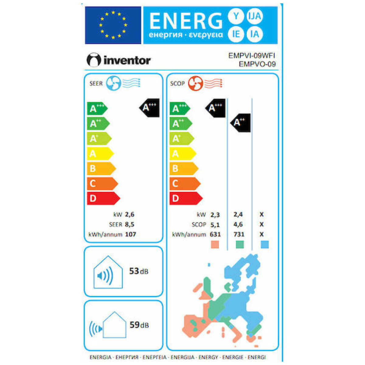 Inventor Emperor EMPVI(W)-09WFI/EMPVO(W)-09 Κλιματιστικό ΛΕΥΚΟ Inverter 9000 BTU A+++/A++ με Ιονιστή και WiFi - Image 2
