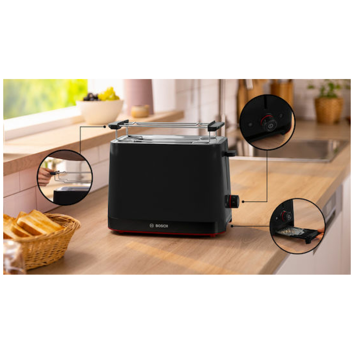Φρυγανιέρα Bosch TAT3M123 2 Θέσεων 950W black - Image 2
