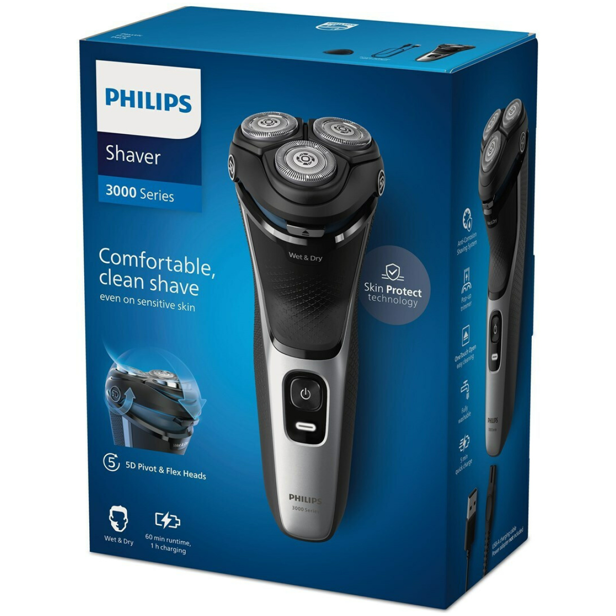PHILIPS S3143/00 3000 SERIES ΞΥΡΙΣΤΙΚΗ ΜΗΧΑΝΗ ΠΡΟΣΩΠΟΥ ΠΕΡΙΣΤΡΕΦΟΜΕΝΗ ΕΠΑΝΑΦΟΡΤΙΖΟΜΕΝΗ - Image 4