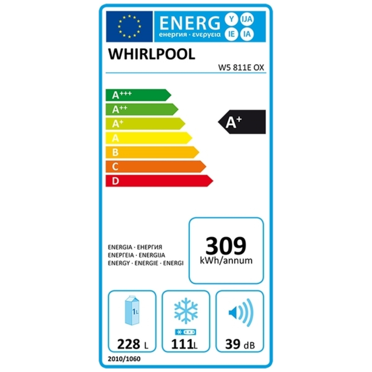 WHIRLPOOL W5 811E OX Ψυγειοκαταψύκτης Inox A+ ΕΩΣ 12 ΔΟΣΕΙΣ - Image 2