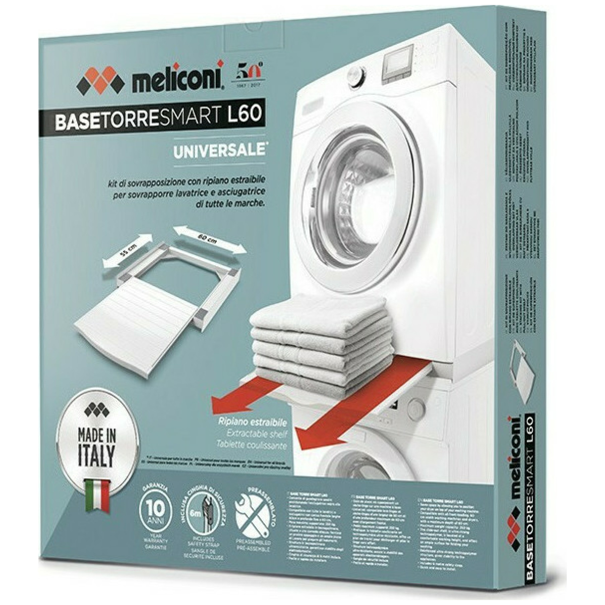 MELICONI TORRE SMART L60 Βάση Στεγνωτηρίου-Πλυντηρίου Με Συρτάρι ΕΩΣ 12 ΔΟΣΕΙΣ - Image 4