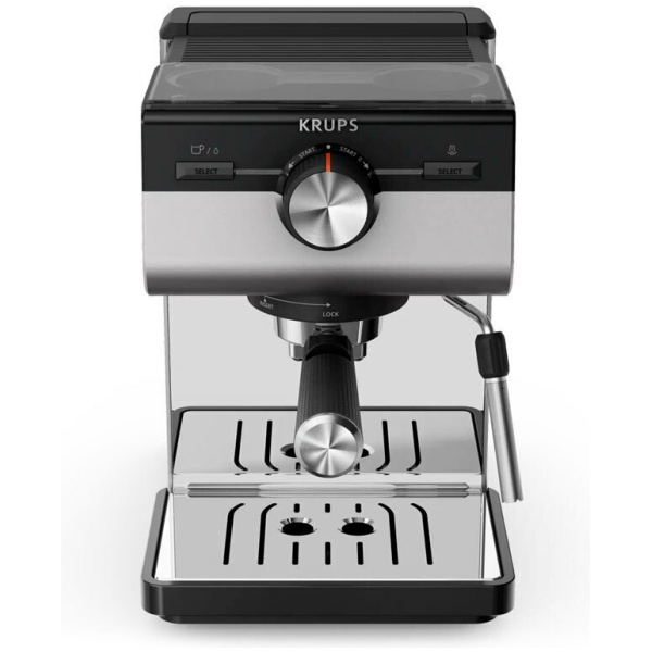 Krups XP384E10 Αυτόματη Μηχανή Espresso 1140W Πίεσης 15bar Ασημί