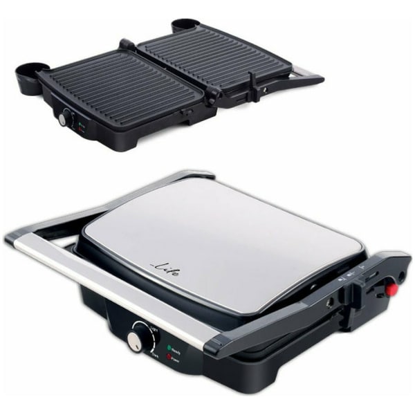 Life 221-0130 Grill Time Τοστιέρα Γκριλιέρα 2000W Inox ΕΩΣ 12 ΔΟΣΕΙΣ