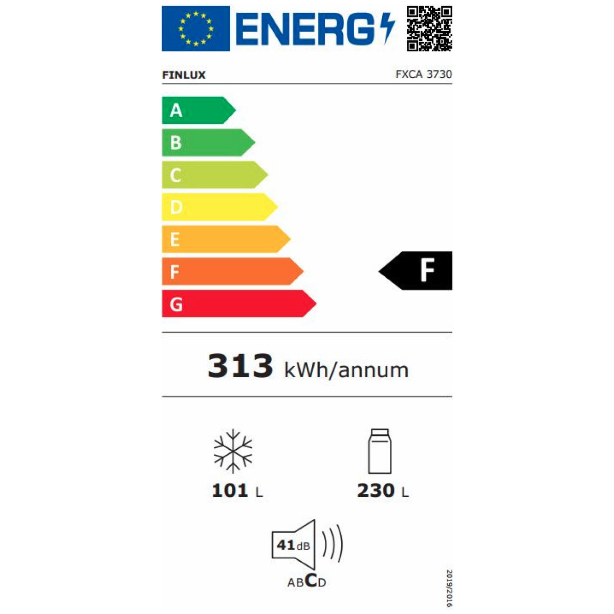 FINLUX FXCA 3730 Ψυγειοκαταψύκτης 331lt NoFrost Υ186xΠ59.5xΒ60εκ. Λευκός ΕΩΣ 12 ΔΟΣΕΙΣ - Image 3