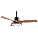 EUROLAMP 300-25040 ΑΝΕΜΙΣΤΗΡΑΣ ΟΡΟΦΗΣ ΜΑΥΡΟ ΚΑΙ ΞΥΛΟ ΜΕ LED ΦΩΣ ΚΑΙ ΚΟΝΤΡΟΛ Φ122 DC 35W ΕΩΣ12 ΔΟΣΕΙΣ