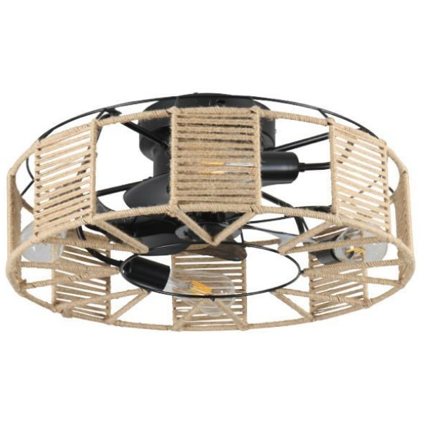 EUROLAMP 300-25055 ΑΝΕΜΙΣΤΗΡΑΣ ΟΡΟΦΗΣ ΜΕ ΠΛΕΚΤΟ ΝΗΜΑ ΚΑΝΝΑΒΗΣ 4XE27 ΜΕ ΚΟΝΤΡΟΛ Φ55 DC 20W ΕΩΣ 12 ΔΟΣΕΙΣ