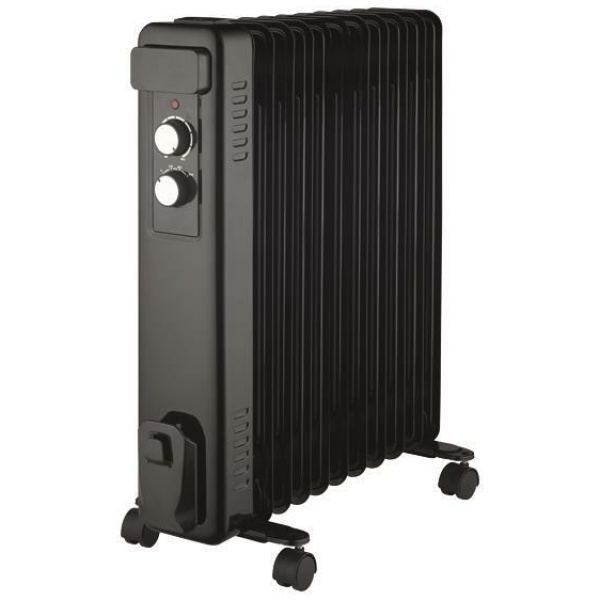 EUROLAMP 300-41701 Ηλεκτρικό Καλοριφέρ  Λαδιού  11 Φέτες 2500W Μαύρο ΕΩΣ 12 ΔΟΣΕΙΣ