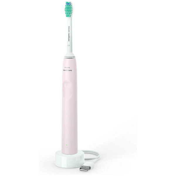 Philips DailyClean 2100 Ηλεκτρική Οδοντόβουρτσα με Χρονομετρητή Τριανταφυλλί ΕΩΣ 12 ΔΟΣΕΙΣ