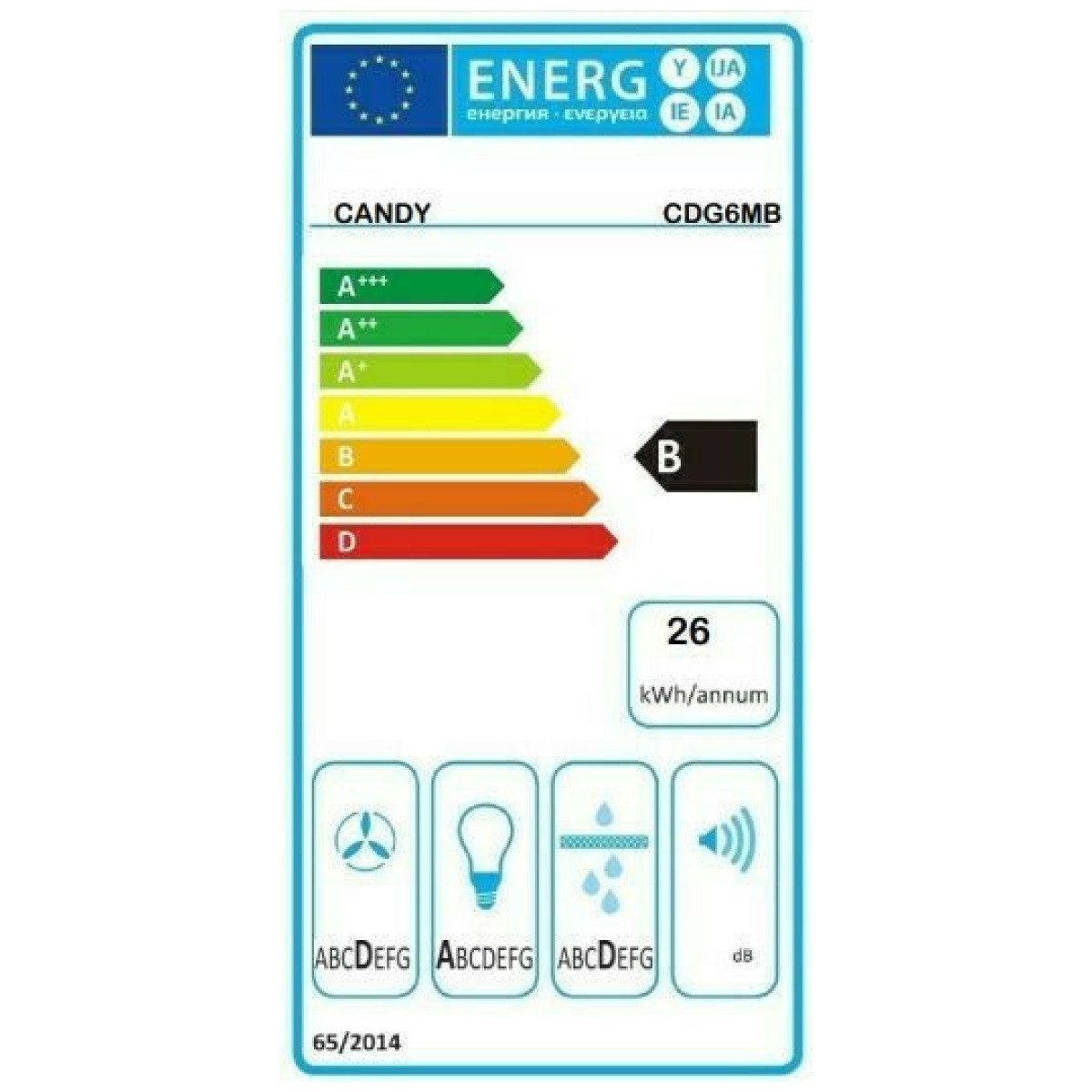 Candy CDG6MB Απορροφητήρας Καμινάδα 60cm Μαύρος ΕΩΣ 12 ΔΟΣΕΙΣ - Image 2