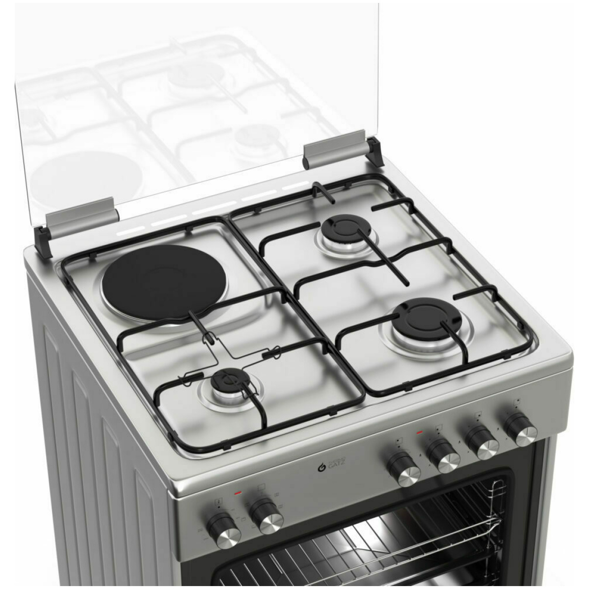 Thermogatz TGS 3521 IX Κουζίνα 60lt με Εστίες Υγραερίου & Ρεύματος Π60εκ. Inox ΕΩΣ 12 ΔΟΣΕΙΣ - Image 2
