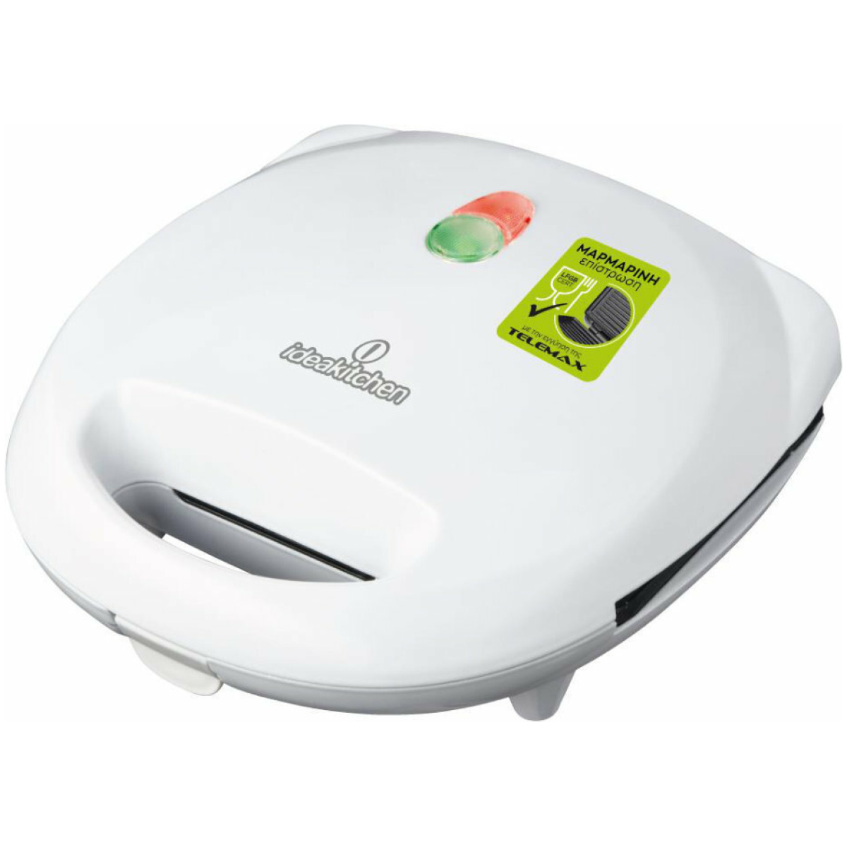 Telemax Ideakitchen KJ-113 Τοστιέρα για 2 Τοστ 750W Λευκή ΕΩΣ 12 ΔΟΣΕΙΣ - Image 1