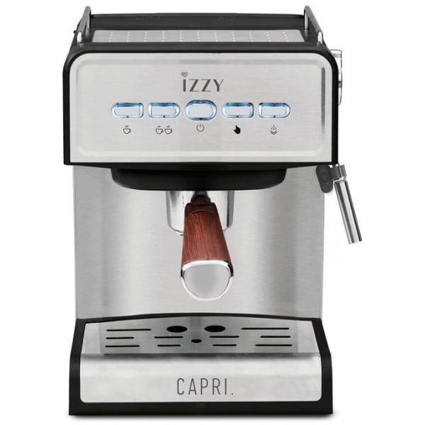Izzy Capri IZ-6013 Αυτόματη Μηχανή Espresso 1000W Πίεσης 20bar Ασημί ΕΩΣ 12 ΔΟΣΕΙΣ