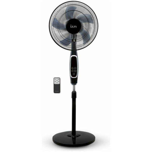 Izzy IZ-9042 Ανεμιστήρας Ορθοστάτης 70W Διαμέτρου 40cm με Τηλεχειριστήριο Μαύρος ΕΩΣ 12 ΔΟΣΕΙΣ