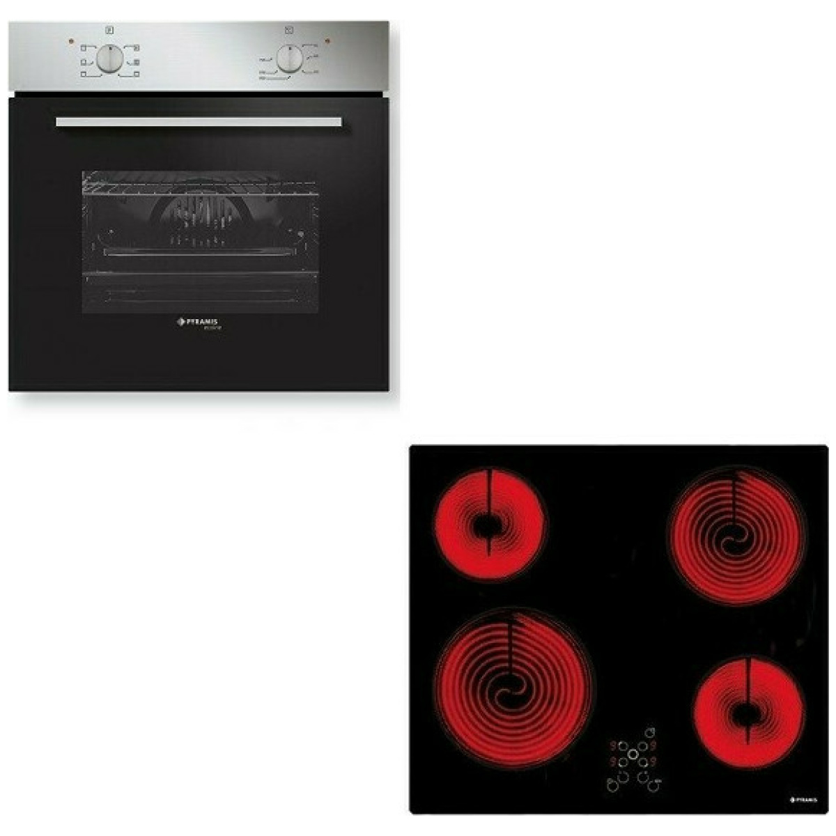 PYRAMIS 60ΑΠ 1006A + 58HL 4007 Φούρνος άνω Πάγκου 66lt με Κεραμικές Εστίες ΕΩΣ 12 ΔΟΣΕΙΣ - Image 2