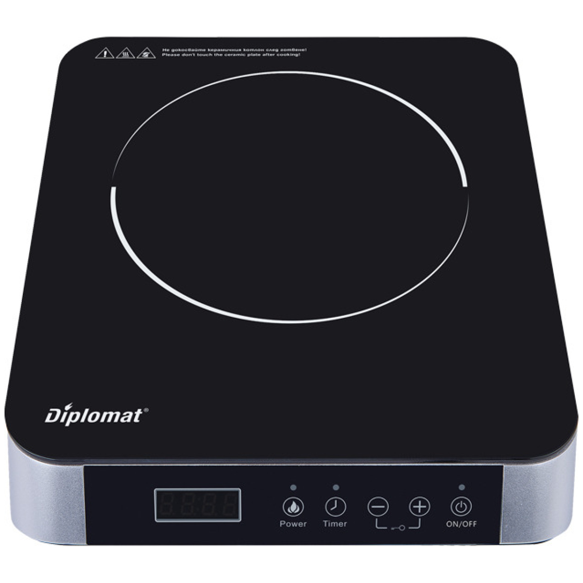 Diplomat DGC A1811 Επιτραπέζια Εστία Κεραμική Μονή Inox 2000W ΕΩΣ 12 ΔΟΣΕΙΣ - Image 2