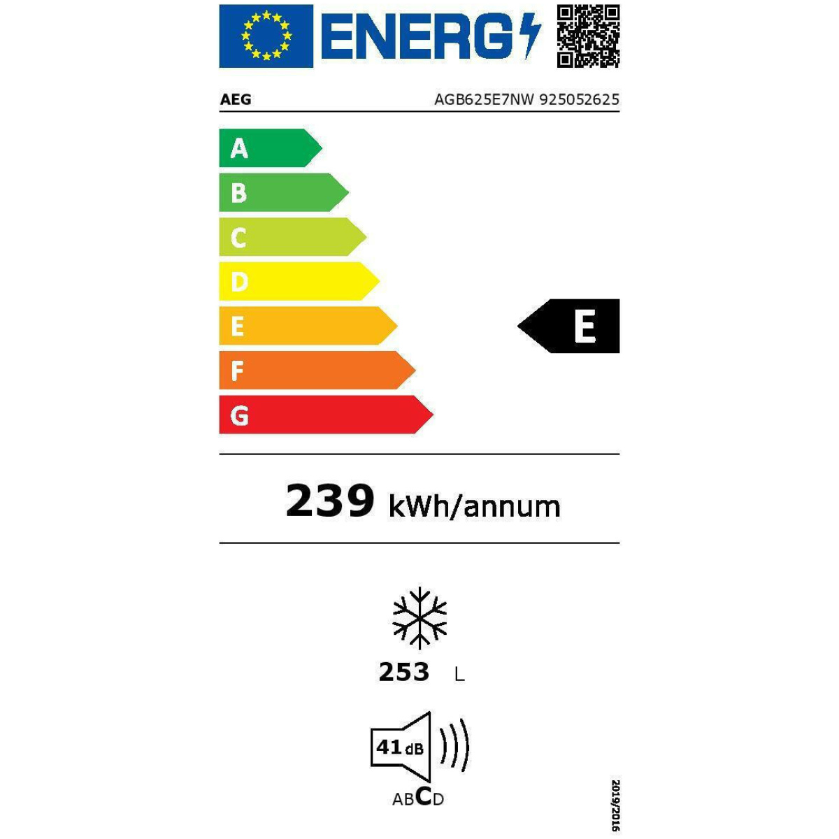 AEG AGB625E7NW Όρθιος Καταψύκτης 253lt, Υ186xΠ59.5xΒ63.5cm NoFrost, Λευκός, Ε (ΕΩΣ 12 ΔΟΣΕΙΣ) - Image 3