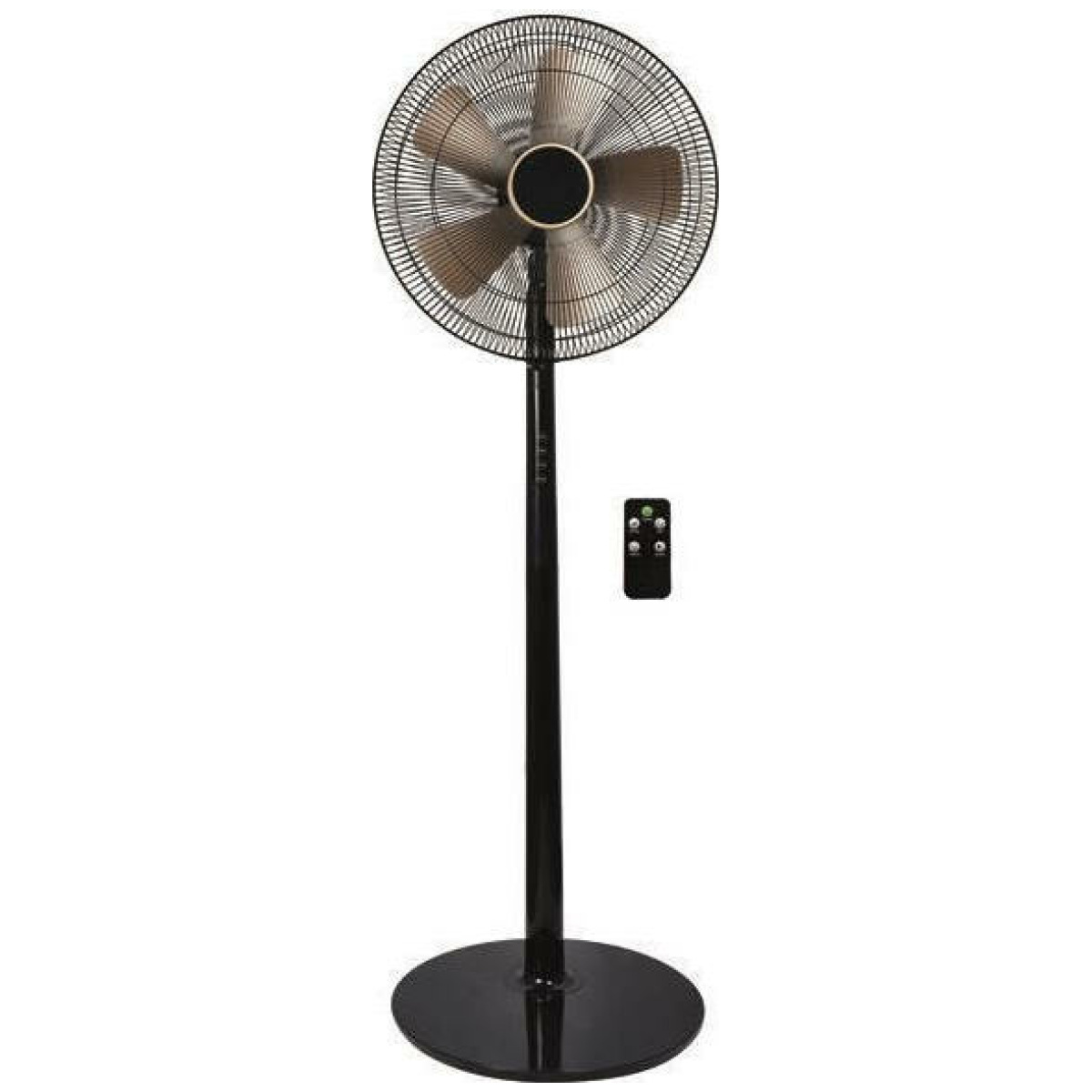 ΑΝΕΜΙΣΤΗΡΑΣ ΜΕ ΟΡΘΟΣΤΑΤΗ ΜΑΥΡΟ-ΧΡΥΣΟ Φ40 60W ΜΕ ΤΗΛΕΧΕΙΡΙΣΤΗΡΙΟ EUROLAMP 147-29038 ΕΩΣ 12 ΔΟΣΕΙΣ - Image 1