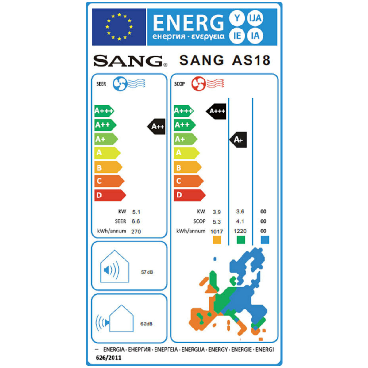 Sang AS18IN / AS18OUT Κλιματιστικό Inverter 18000 BTU A++/A+ ΕΩΣ 12 ΔΟΣΕΙΣ - Image 2