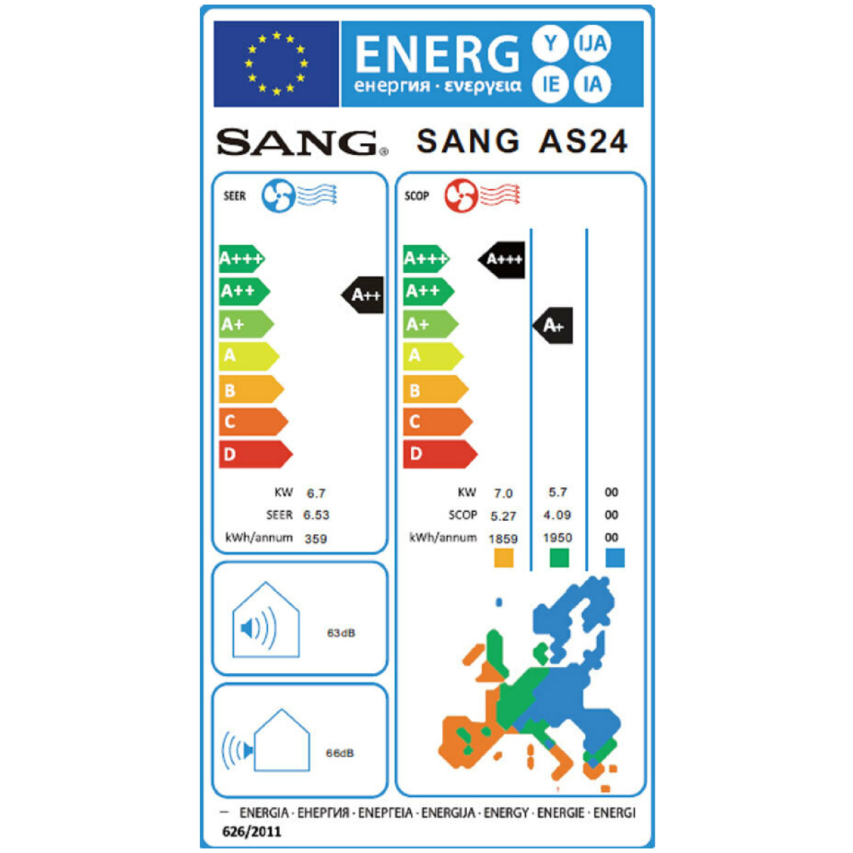 Sang AS24IN / AS24OUT Κλιματιστικό Inverter 24000 BTU A++/A+ ΕΩΣ 12 ΔΟΣΕΙΣ - Image 2