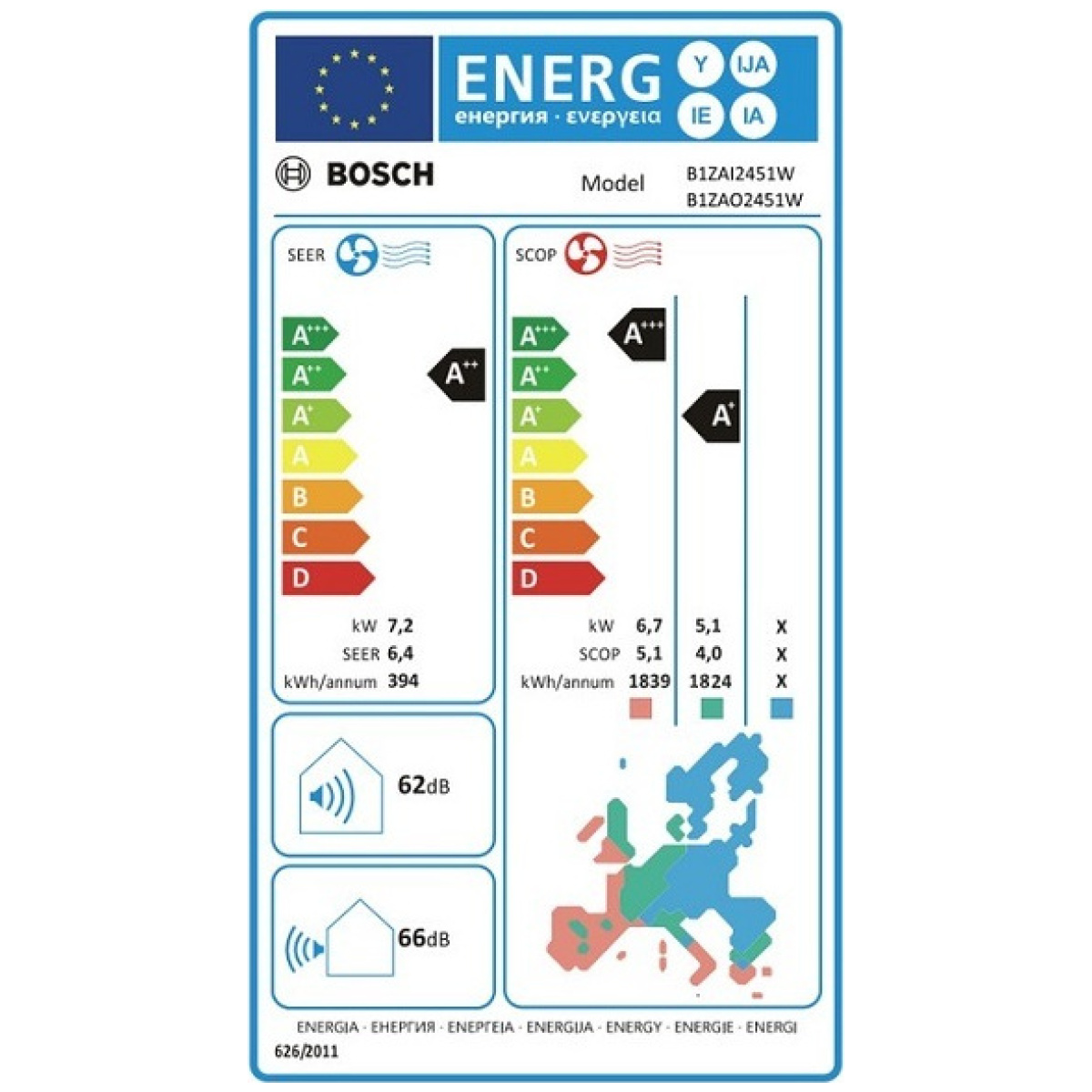 BOSCH B1ZAI2451W/B1ZAO2451W Κλιματιστικό Τοίχου Series 6 24.000btu A++/A+ ΕΩΣ 12 ΔΟΣΕΙΣ - Image 4