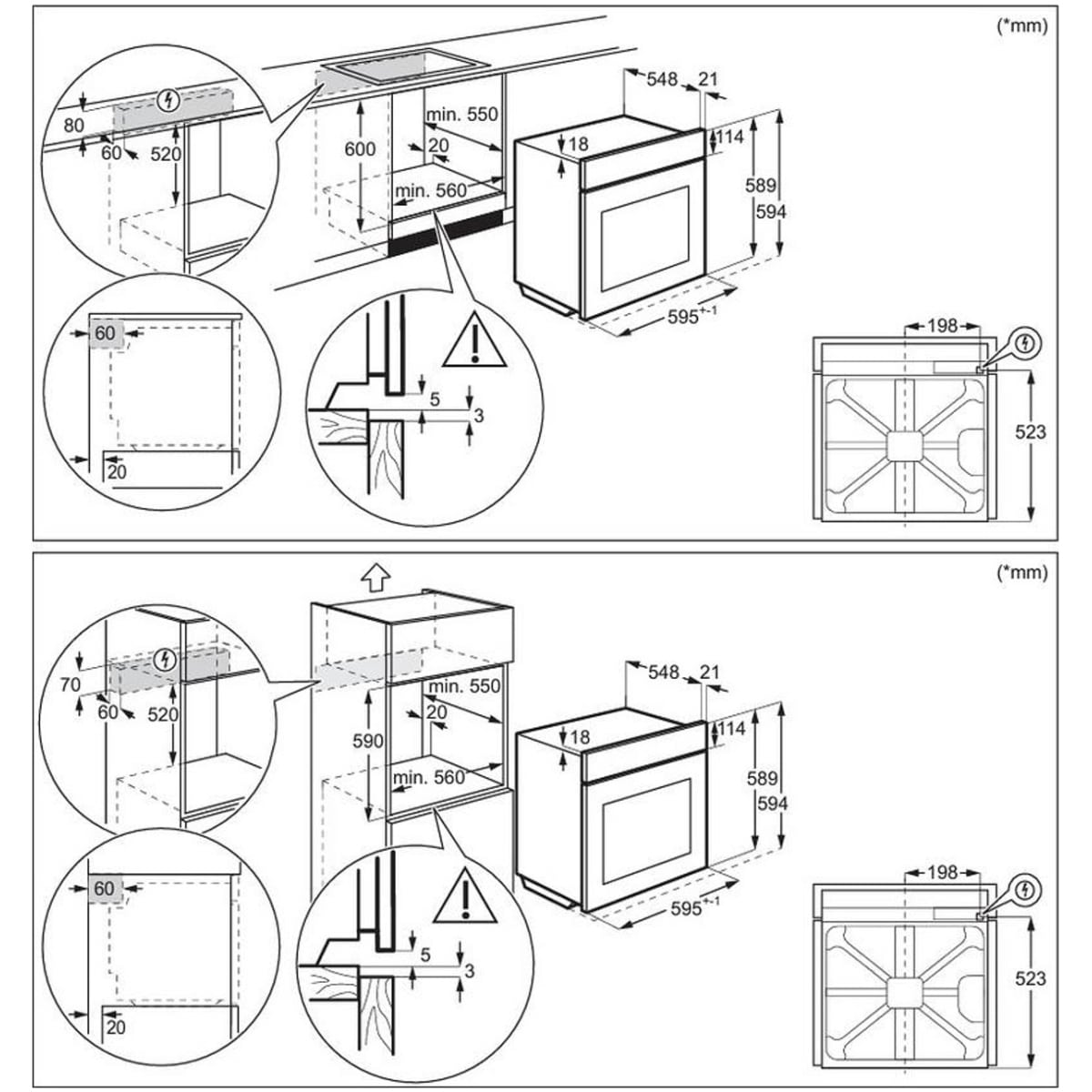 AEG BCE455351M Φούρνος άνω Πάγκου 72lt χωρίς Εστίες Π59.4εκ. Μαύρος ΕΩΣ 12 ΔΟΣΕΙΣ - Image 3