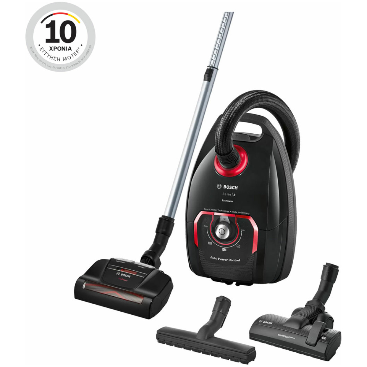 BOSCH BGL8POW2 Ηλεκτρική Σκούπα 650W με Σακούλα 5lt Μαύρη ΕΩΣ 12 ΔΟΣΕΙΣ - Image 1