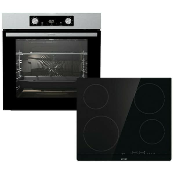 Gorenje BO6737E02X + ECT41SC Φούρνος άνω Πάγκου 77lt με Κεραμικές Εστίες Π59.5εκ. Inox ΕΩΣ 12 ΔΟΣΕΙΣ