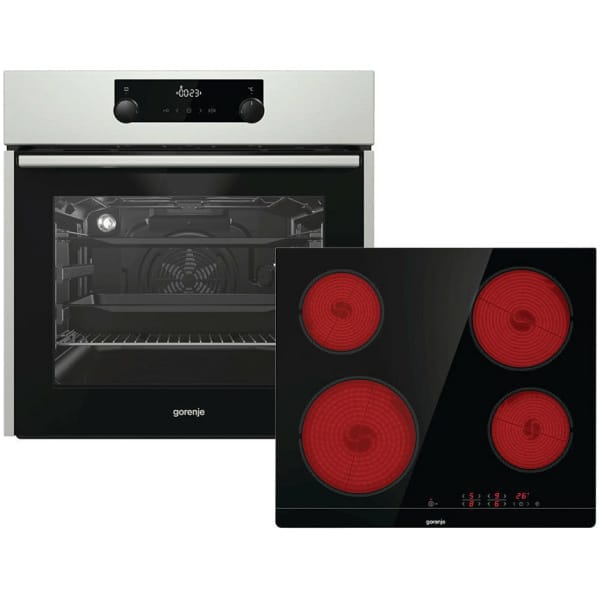 GORENJE BO735E301X + ECT641BSC Φούρνος άνω Πάγκου 71lt με Εστίες Κεραμικές ΕΩΣ 12 ΔΟΣΕΙΣ