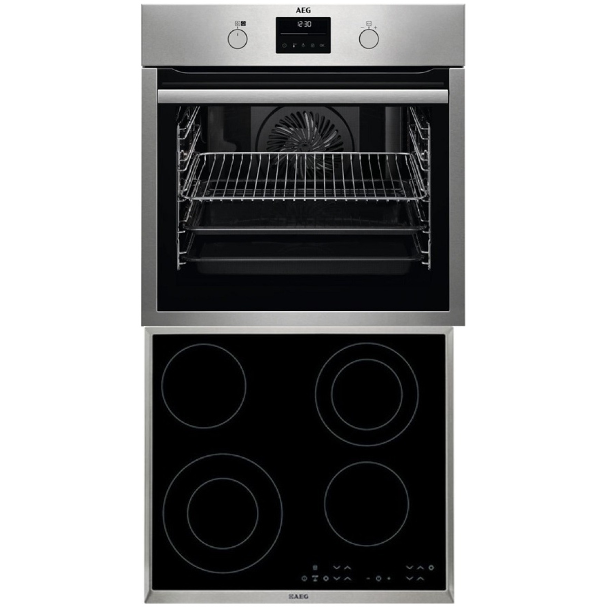 AEG BPS351160M + HK634021XB Φούρνος άνω Πάγκου 71lt με Εστίες Κεραμικές A+ ΕΩΣ 12 ΔΟΣΕΙΣ - Image 1