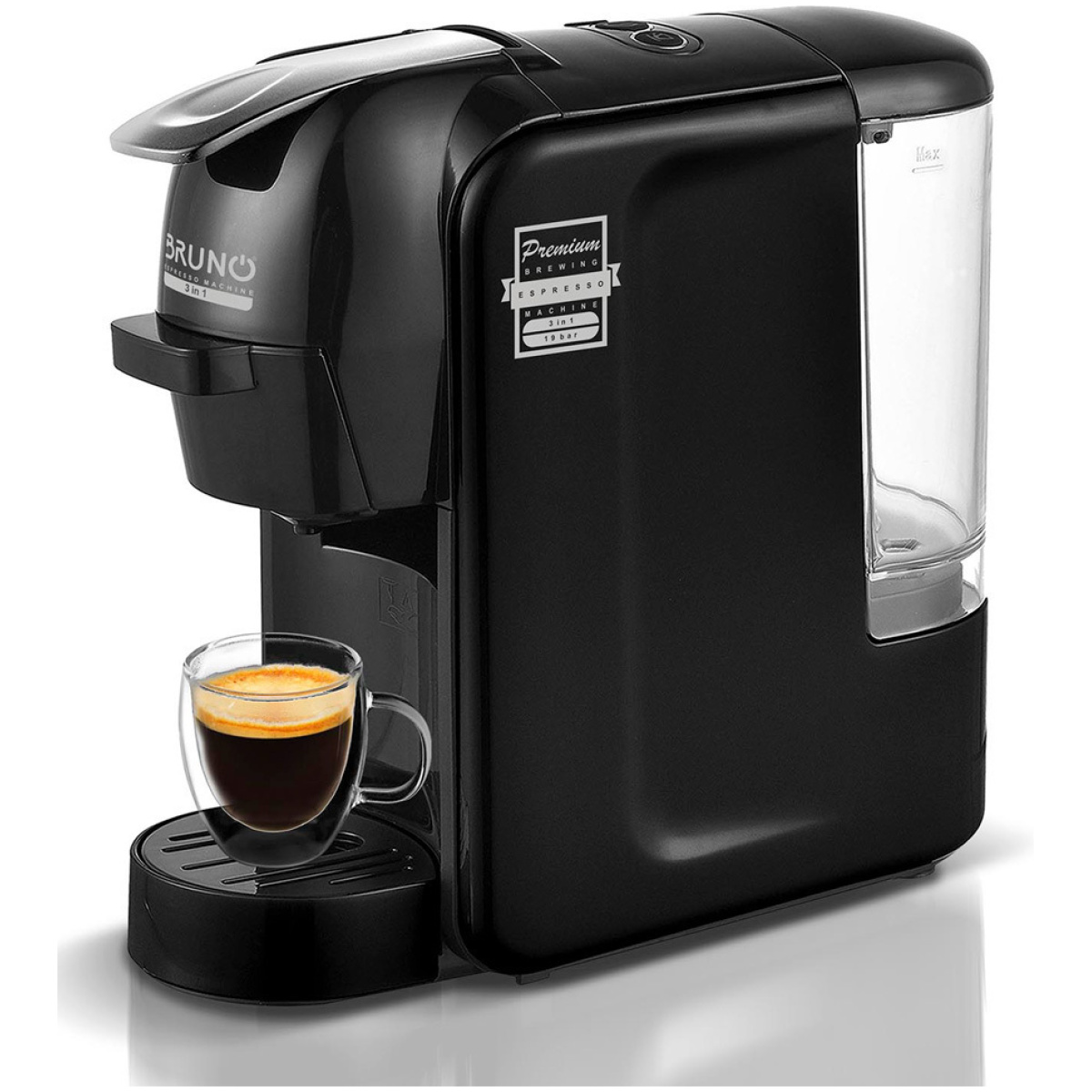 Bruno BRN-0124 Αυτόματη Μηχανή Espresso 1450W Πίεσης 19bar Μαύρη ΕΩΣ 12 ΔΟΣΕΙΣ - Image 1