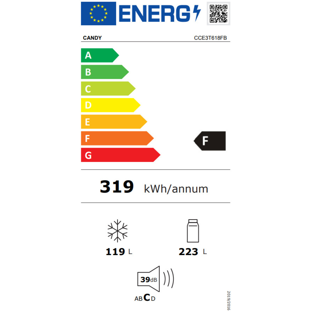 CANDY CCE3T618FB Ψυγειοκαταψύκτης 342lt Total NoFrost F ΕΩΣ 12 ΔΟΣΕΙΣ - Image 2
