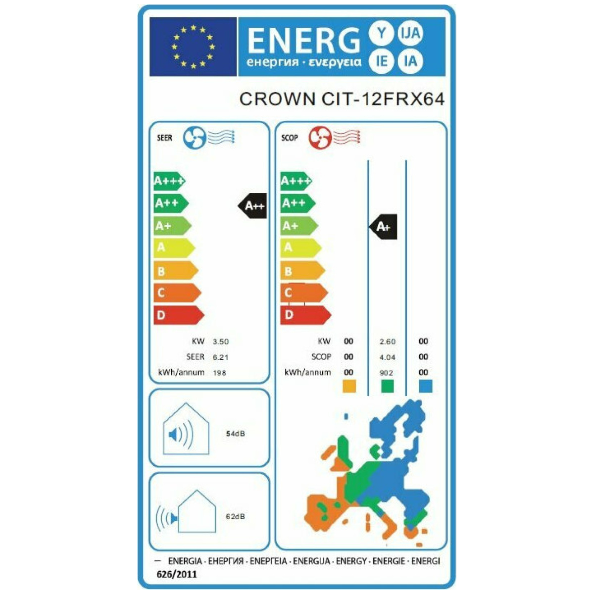 CROWN CIT-12FRX64 Κλιματιστικό Τοίχου Inverter 12000 BTU A++/A+ ΕΩΣ 12 ΔΟΣΕΙΣ - Image 2