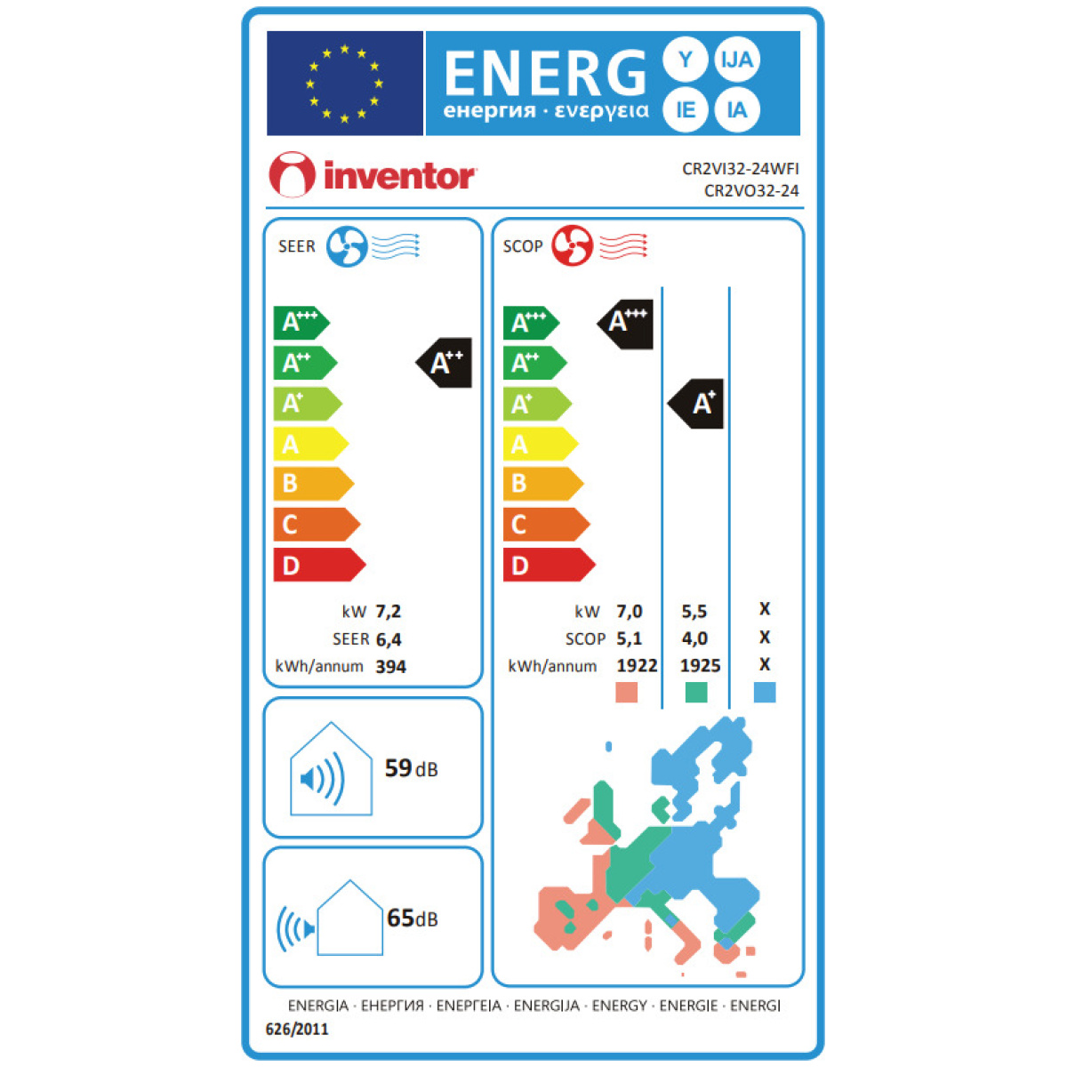 Inventor Corona CR2VI32-24WFI/ CR2VO32-24 Κλιματιστικό Inverter 24000 BTU A++/A+ με Ιονιστή και WiFi (ΕΩΣ 12 ΔΟΣΕΙΣ) - Image 3