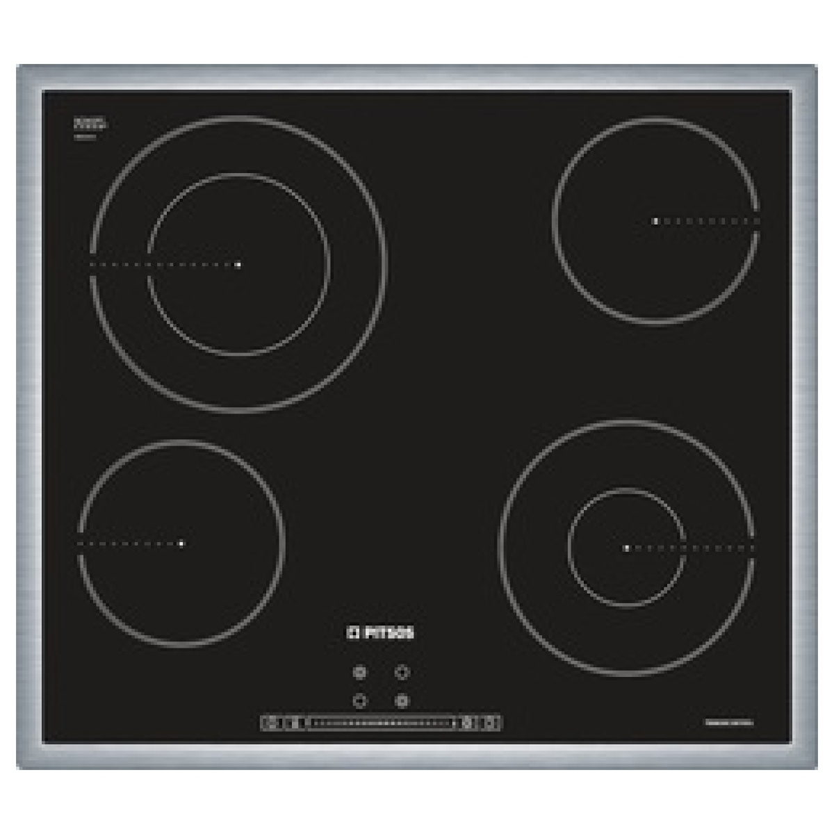 PITSOS CRD645M06 Κεραμική Εστία 4 ζωνών Inox πλαίσιο ΕΩΣ 12 ΔΟΣΕΙΣ - Image 1
