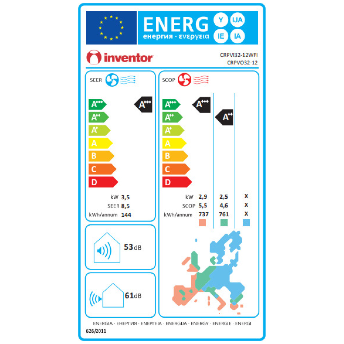 INVENTOR CORONA PLUS CRPVI32-12WFI/CRPVO32-12 Κλιματιστικό Inverter White 12000 BTU με Ιονιστή και WiFi A+++/A++ ΕΩΣ 12 ΔΟΣΕΙΣ - Image 5