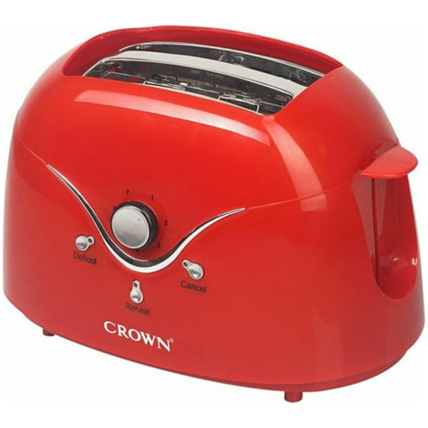 CROWN CTS-789RD Φρυγανιέρα 2 Θέσεων 750W Κόκκινη ΕΩΣ 12 ΔΟΣΕΙΣ