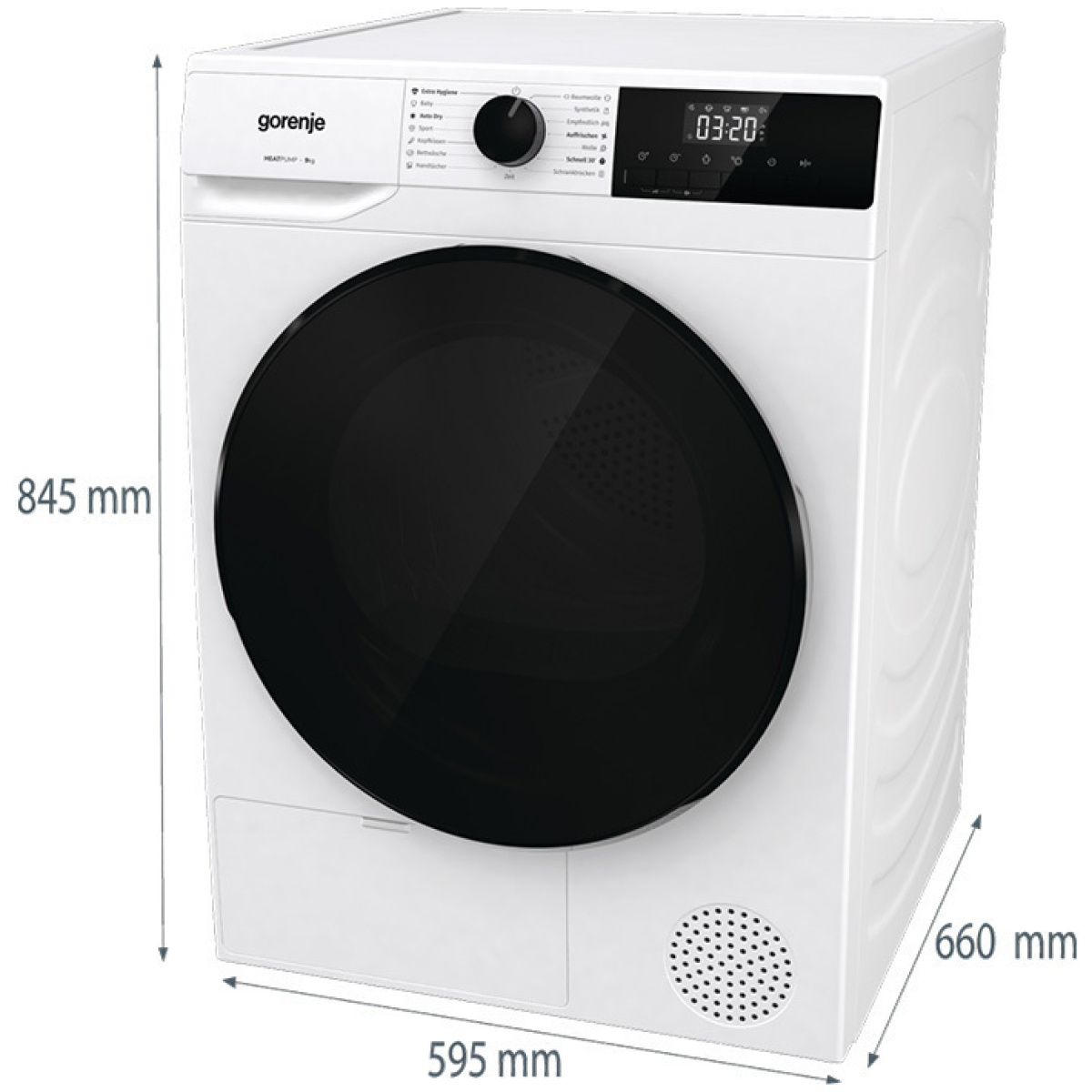 Gorenje DHNA93 Στεγνωτήριο Ρούχων 9kg, με Αντλία Θερμότητας, A+++, Λευκό (ΕΩΣ 12 ΔΟΣΕΙΣ) - Image 2