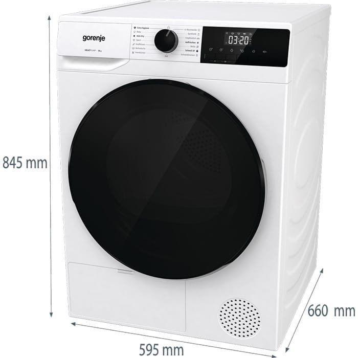 DHNA93-B-f70.jpeg Gorenje DHNA93 Στεγνωτήριο Ρούχων 9kg, με Αντλία Θερμότητας, A+++, Λευκό (ΕΩΣ 12 ΔΟΣΕΙΣ) - Image 2