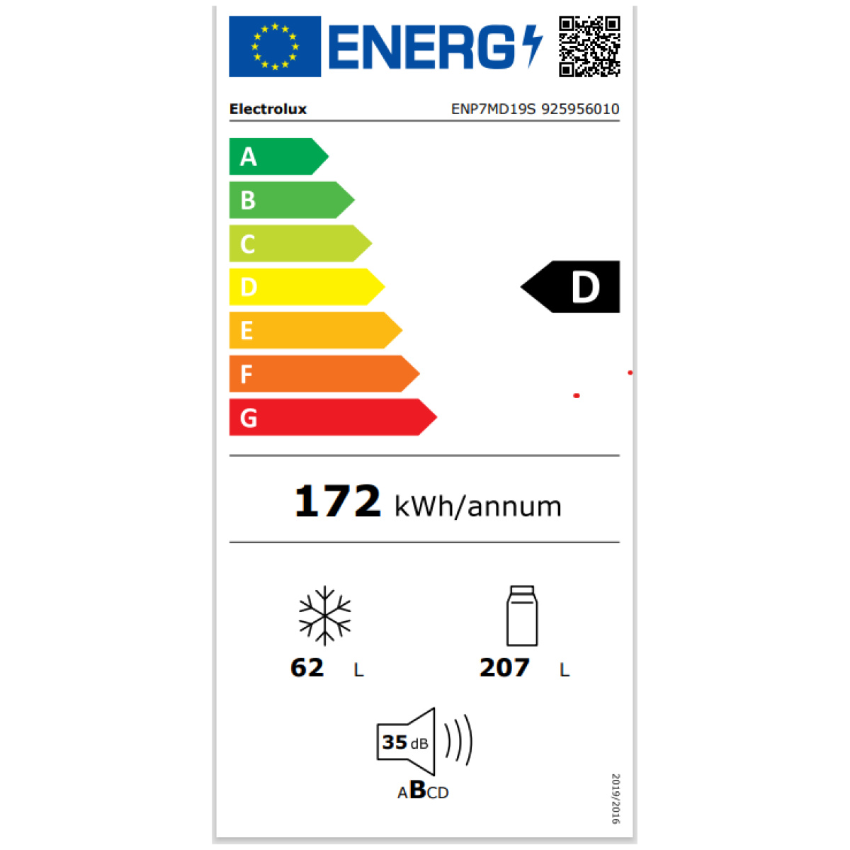 ELECTROLUX ENP7MD19S Εντοιχιζόμενος Ψυγειοκαταψύκτης 269lt Υ1894xΠ56xΒ55εκ. No Frost D ΕΩΣ 12 ΔΟΣΕΙΣ - Image 3